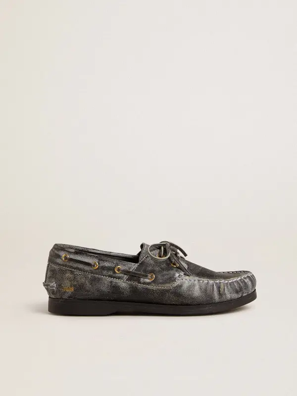 Cruise Teen loafer in distressed-effect black leather online
