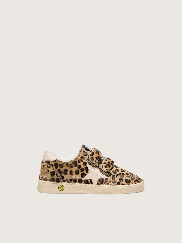 Junior Ball Star in leopard-print pony skin with pink leather star and heel tab online