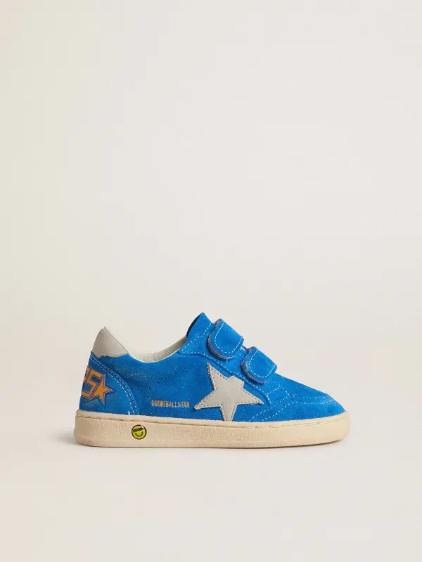 Junior Ball Star in light blue suede with gray nubuck star and heel tab online