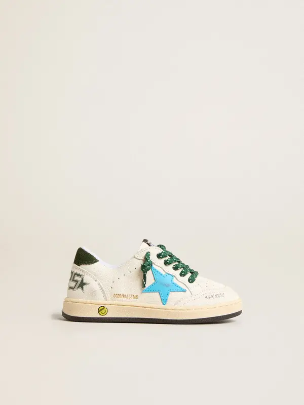 Junior Ball Star with turquoise star and green suede heel tab online