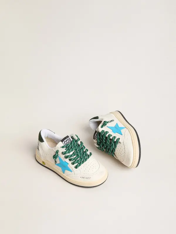Junior Ball Star with turquoise star and green suede heel tab online