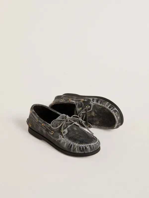 Junior Cruise loafer in black distressed leather online