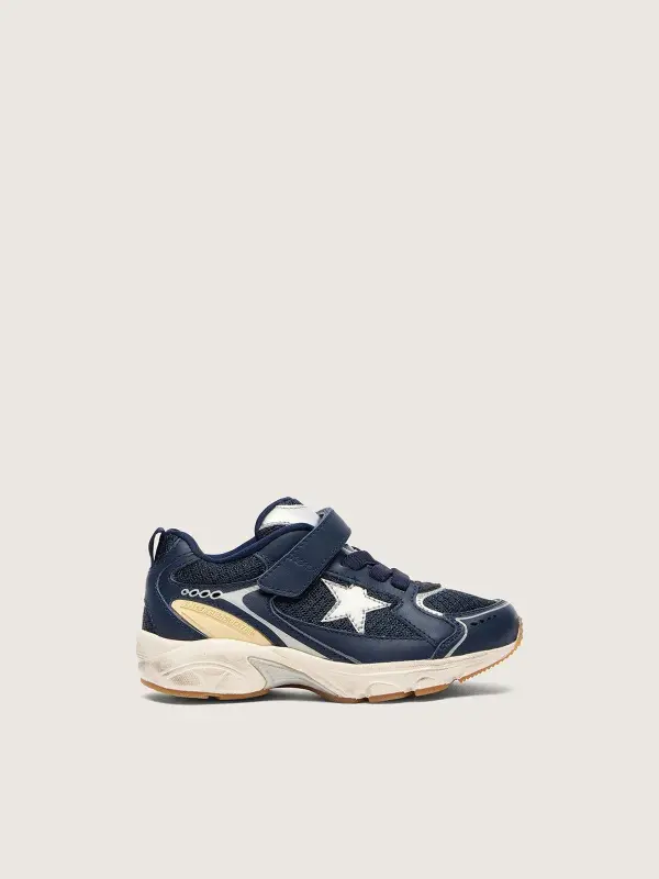 Junior Lightstar in blue leather and mesh with gray leather star online