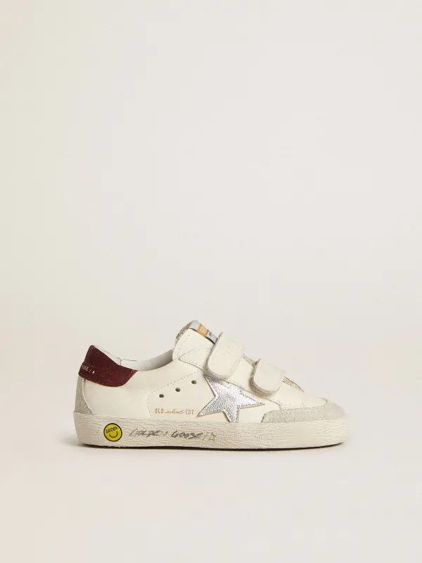 Junior Old School with silver metallic leather star and purple suede heel tab online