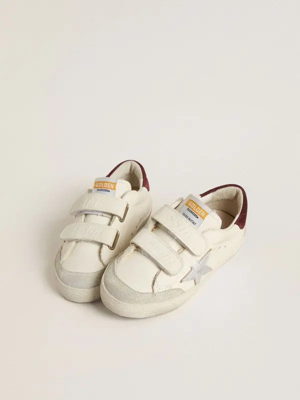 Junior Old School with silver metallic leather star and purple suede heel tab online