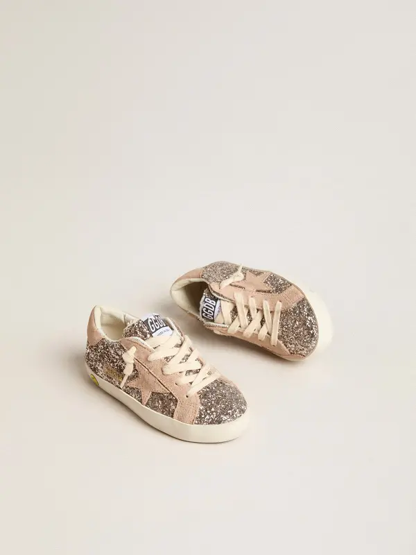 Junior Super-Star in glitter with suede star and heel tab online