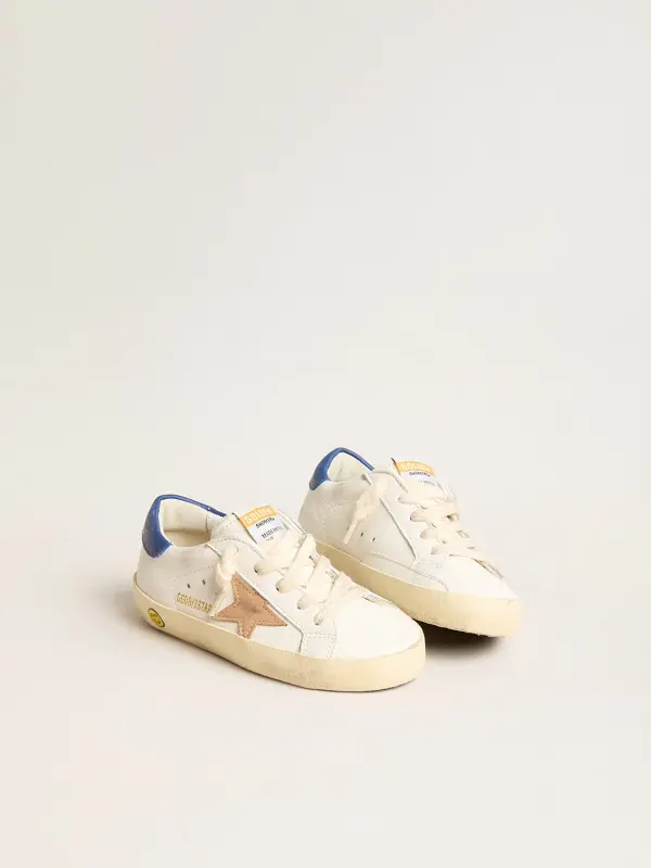 Junior Super-Star in nappa leather with a beige star and blue heel tab online