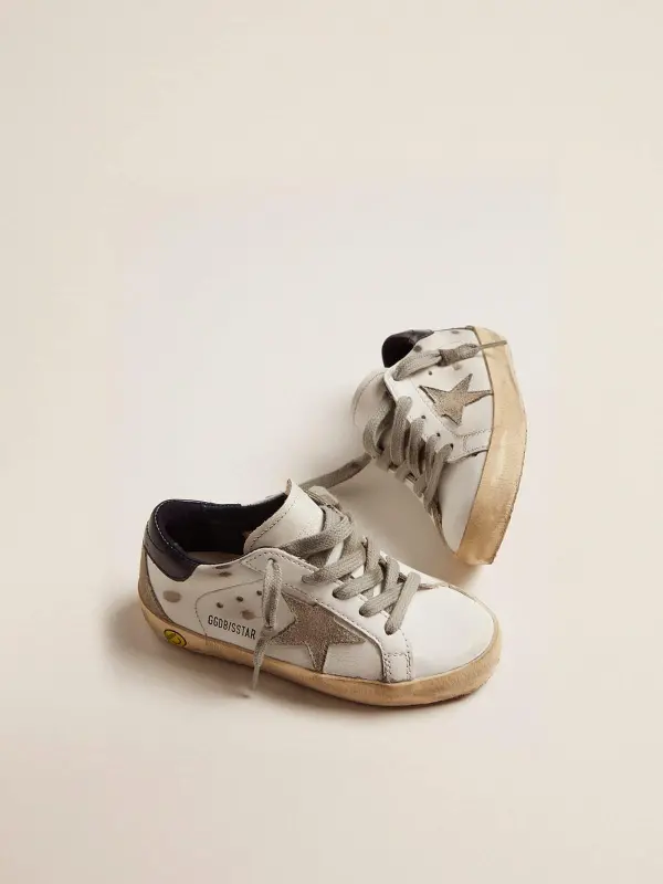 Junior Super-Star with gray suede star and blue heel tab online
