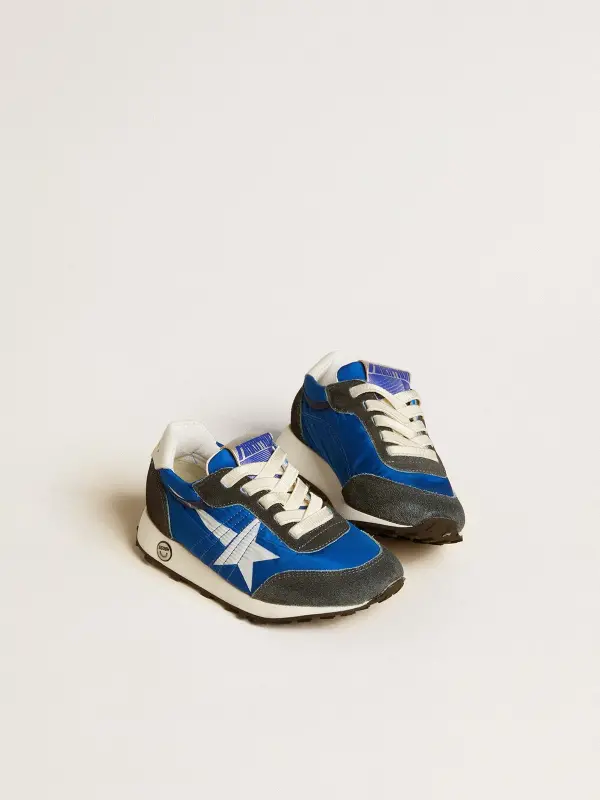 Marathon Young in blue nylon with printed star and leather heel tab online