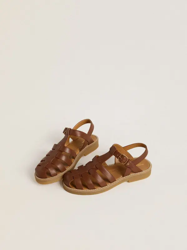 Maxime Junior sandals in brown leather online