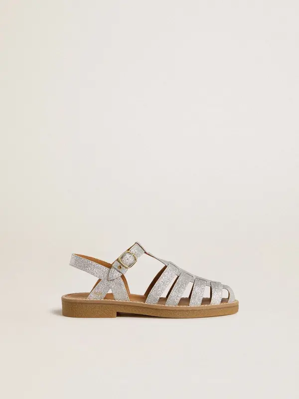 Maxime Junior sandals in silver micro-glitter online