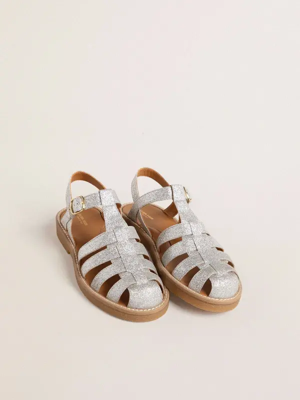 Maxime Junior sandals in silver micro-glitter online