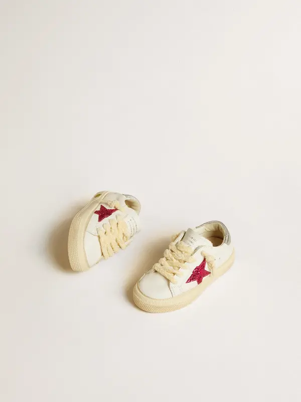 May Junior with fuchsia glitter star and metallic leather heel tab online