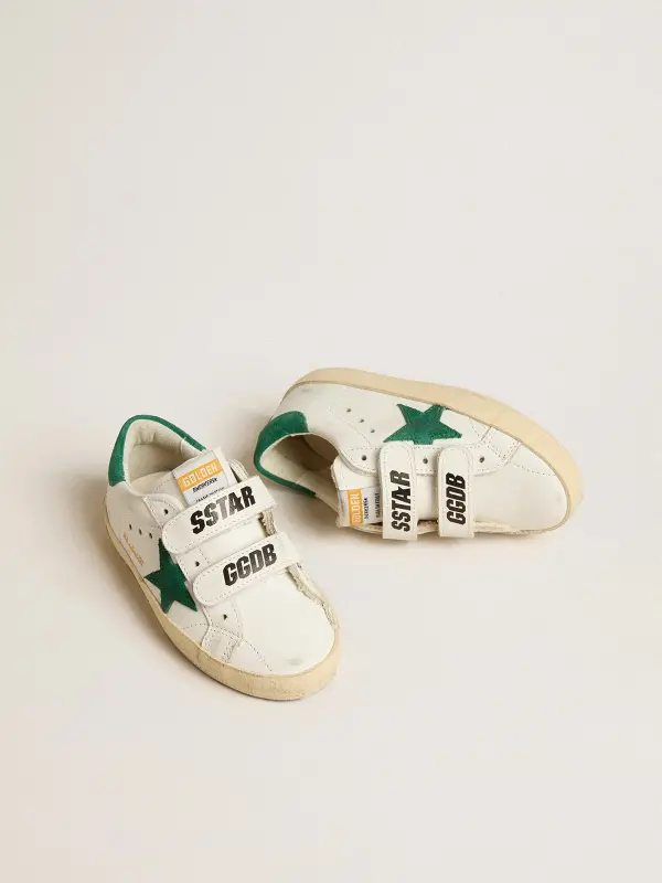 Old School Junior with green suede star and heel tab online