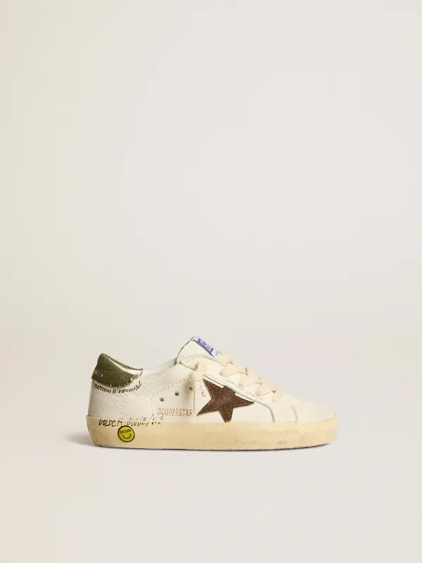 Super-Star Junior in nappa with suede star and green heel tab online