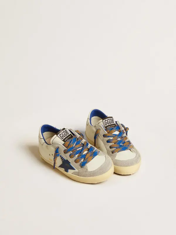 Super-Star Junior with blue leather star and ice-gray suede inserts online