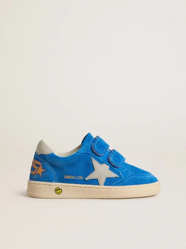 Teen Ball Star in light blue suede with gray nubuck star and heel tab online