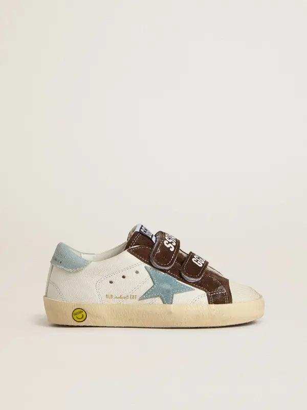 Teen Old School in nappa with light blue suede star and brown suede inserts online