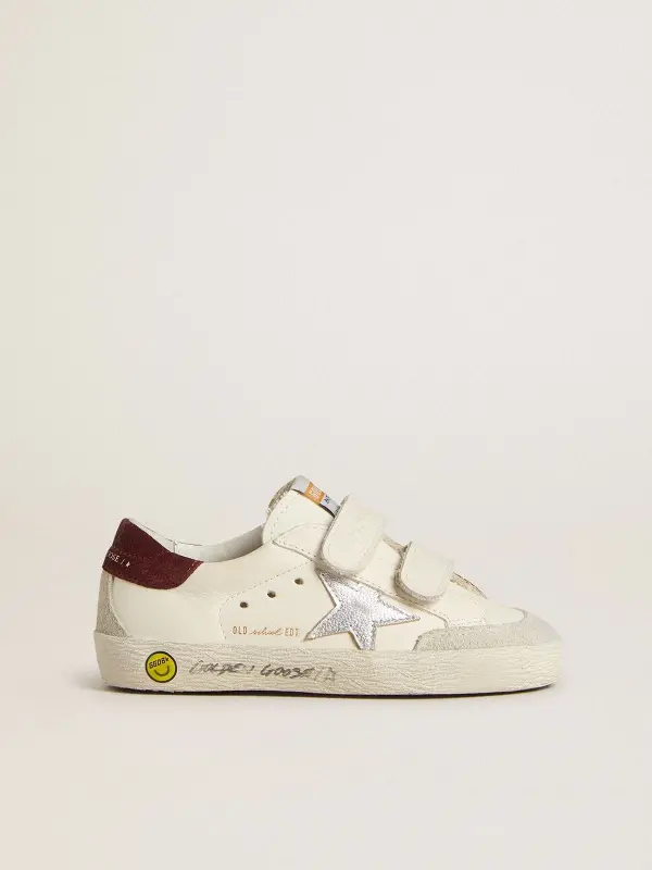 Teen Old School with silver metallic leather star and purple suede heel tab online