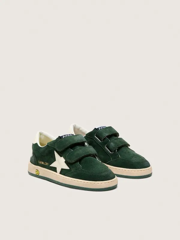 Young Ball Star in forest-green suede with cream leather star and heel tab online