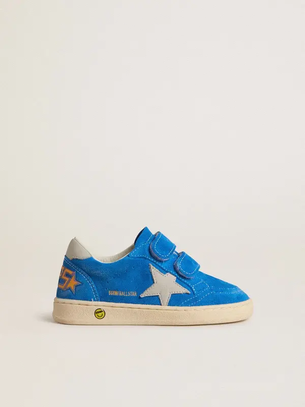 Young Ball Star in light blue suede with gray nubuck star and heel tab online