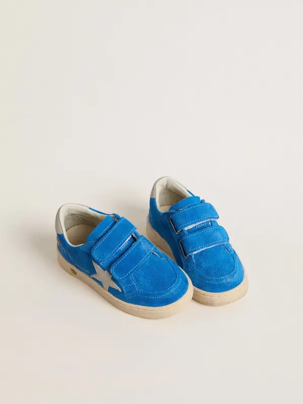 Young Ball Star in light blue suede with gray nubuck star and heel tab online