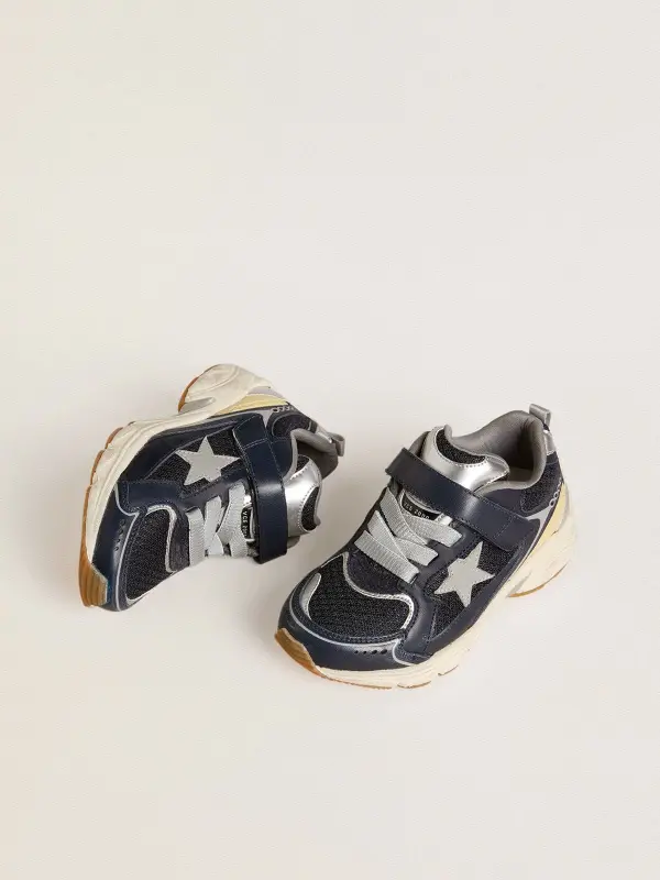 Young Lightstar in blue leather and mesh with gray leather star online