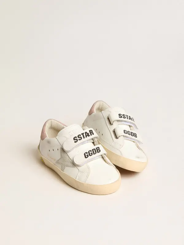 Young Old School in leather with gray suede star and old rose heel tab online