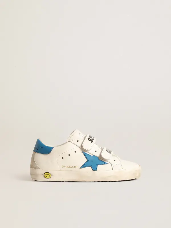 Young Old School in leather with light blue star and heel tab online