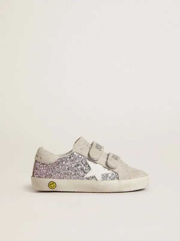 Young Old School in silver and pink glitter with white leather star online