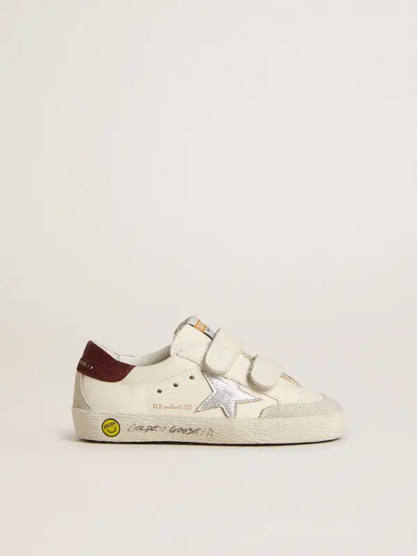 Young Old School with silver metallic leather star and purple suede heel tab online