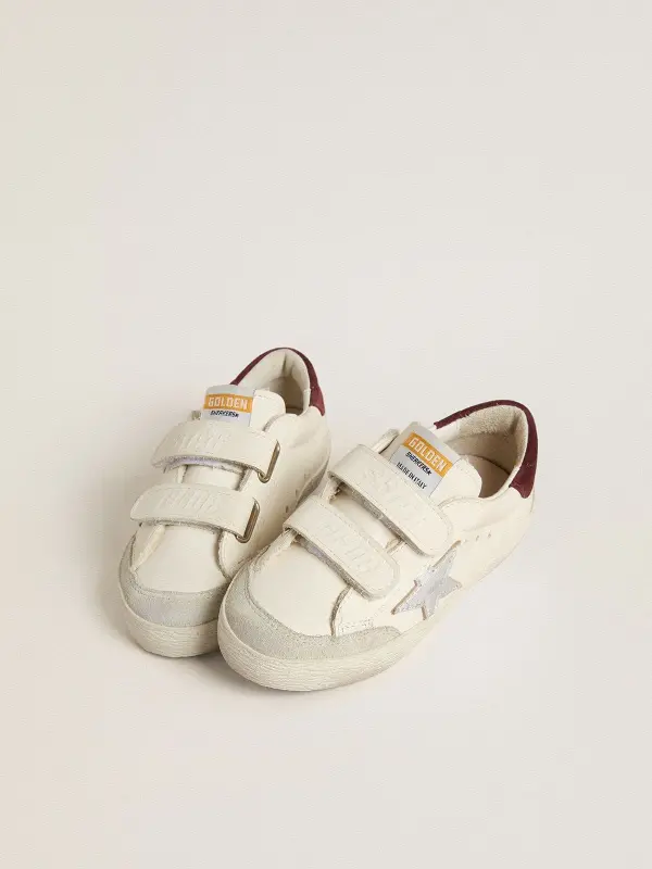 Young Old School with silver metallic leather star and purple suede heel tab online