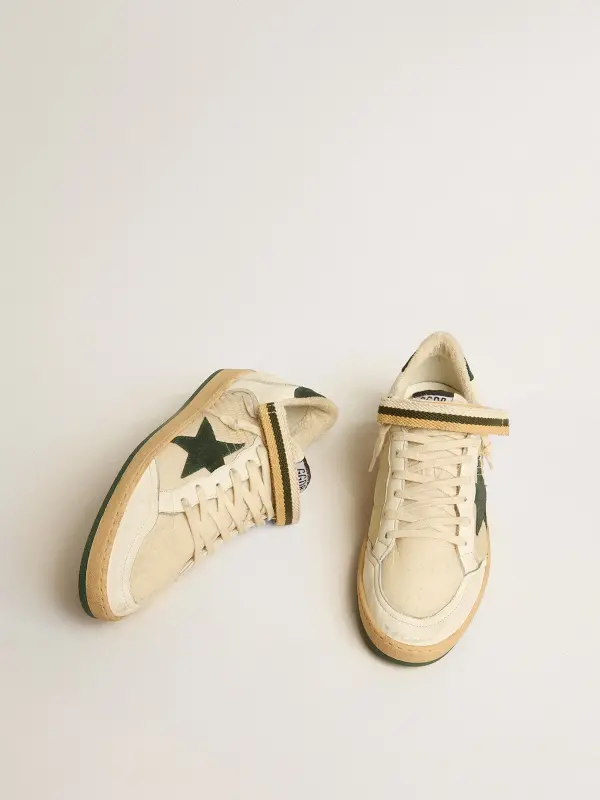 Ball Star in nylon and nappa with green suede star and heel tab online