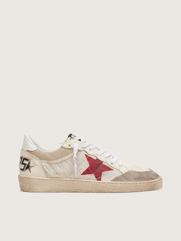 Ball Star in nylon and white mesh with red nylon star and white leather heel tab online