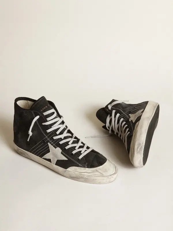 Francy Penstar in black canvas with white suede star and black suede heel tab online