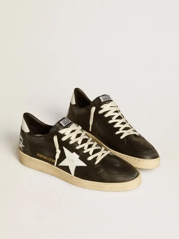 Men’s Ball Star in black nappa with white leather star and heel tab online