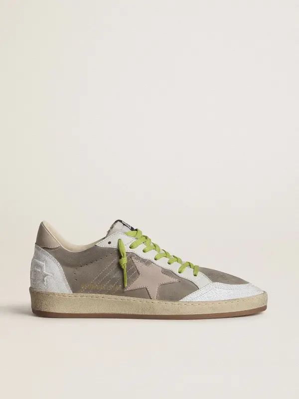 Men’s Ball Star in gray suede with old rose suede star and beige leather heel tab online