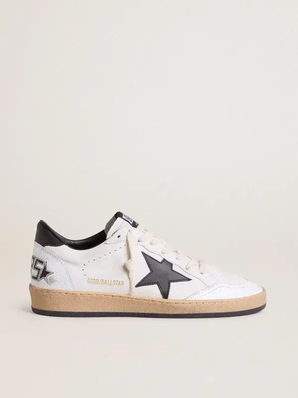 Men’s Ball Star in white nappa with black star online