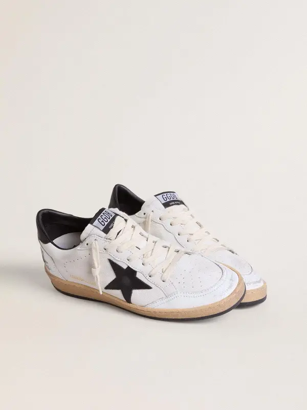 Men’s Ball Star in white nappa with black star online