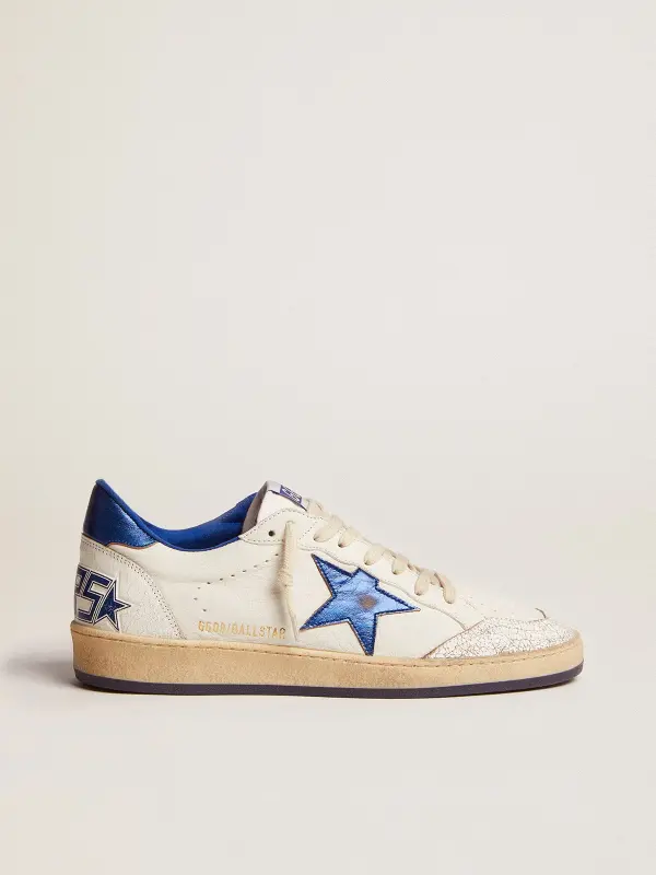 Men’s Ball Star in white nappa with blue star and heel tab online