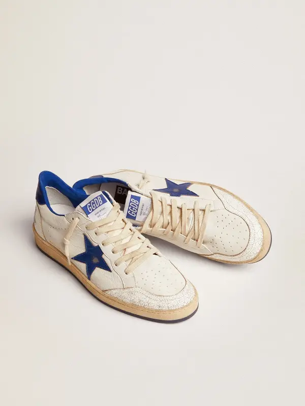 Men’s Ball Star in white nappa with blue star and heel tab online