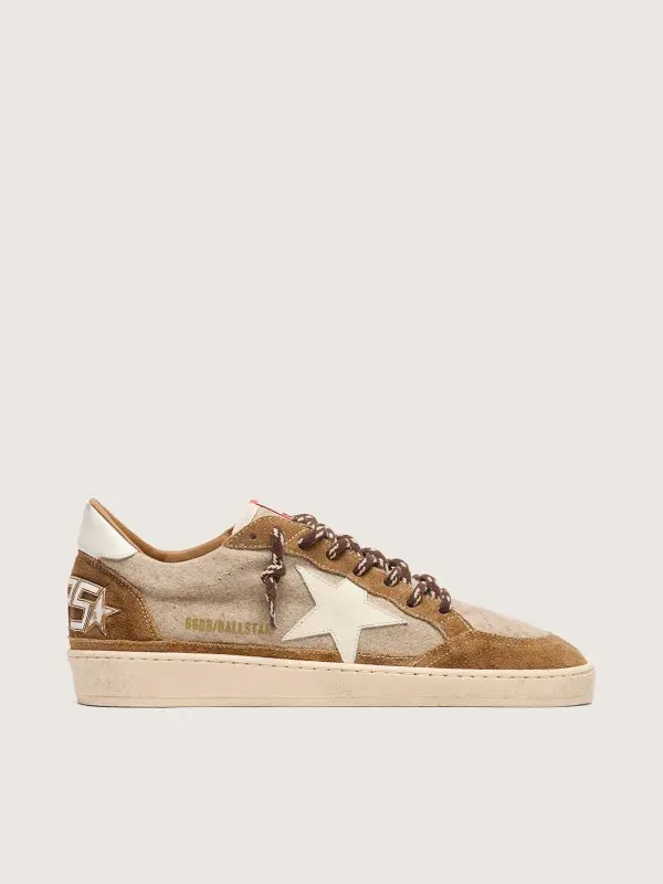 Men’s Ball Star in wool with cream leather star and brown waxed leather inserts online