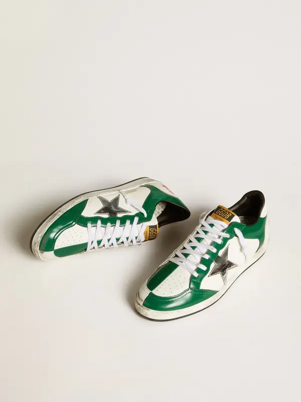 Men’s Ball Star LAB in green and white leather with silver star online