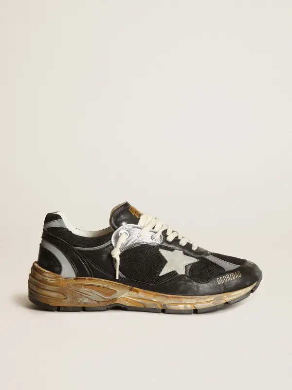Men’s Dad-Star in black mesh and nappa with ice-colored star online