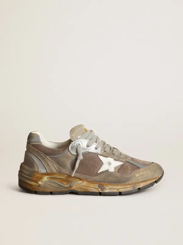 Men’s Dad-Star in dove gray mesh and suede online