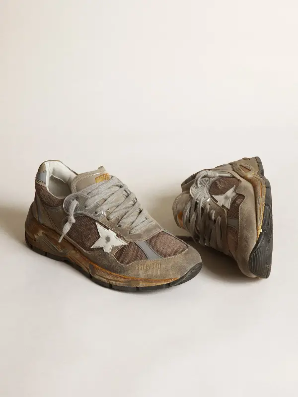 Men’s Dad-Star in dove gray mesh and suede online