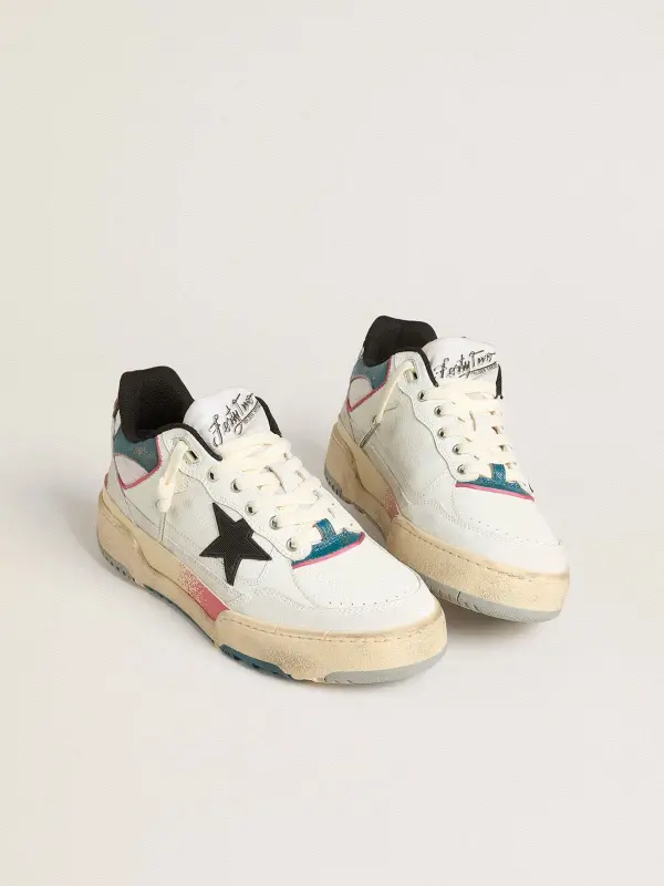 Men’s Forty2 with black star and silver foiled leather heel tab online