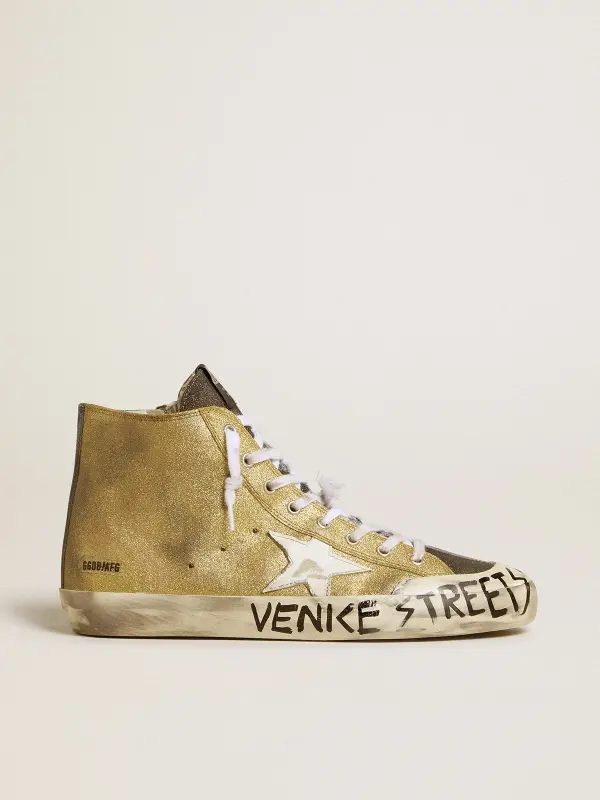 Men’s Francy LAB in golden glitter with white leather star online