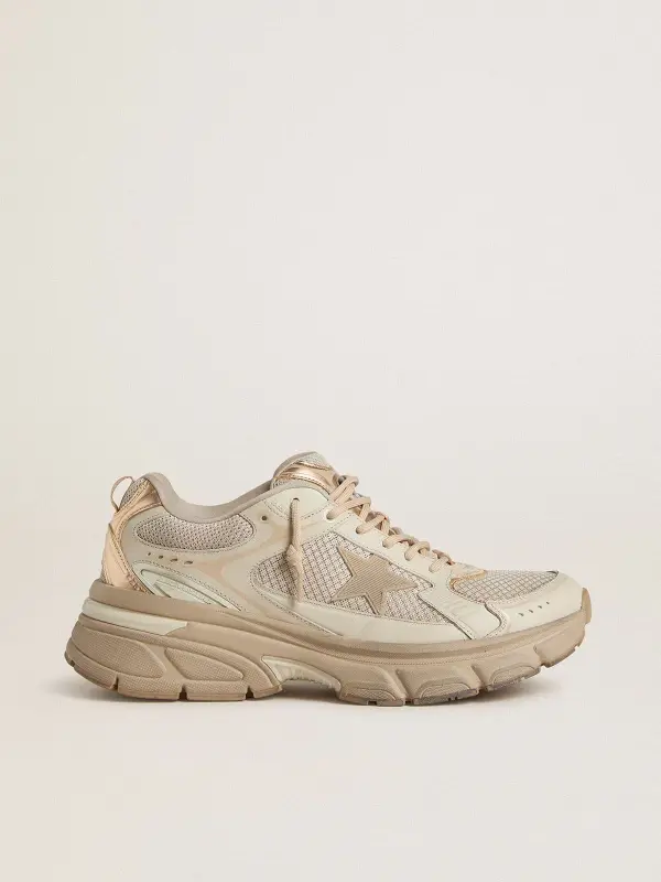 Men’s Lightstar in dove-gray leather and mesh with beige TPU star online