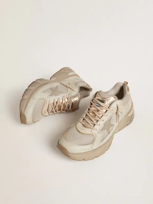 Men’s Lightstar in dove-gray leather and mesh with beige TPU star online